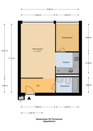 Plattegrond - Boeierstraat 187, 1443 EJ Purmerend - Boeierstraat 187_appartement.jpg